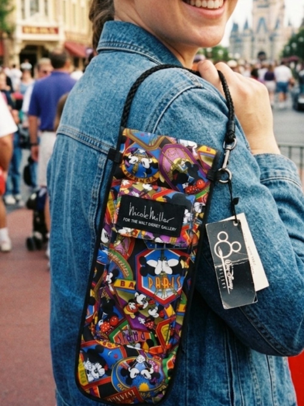 Vintage Nicole Miller Walt Disney Gallery Mickey Mouse Travel Bag Pouch NWT
